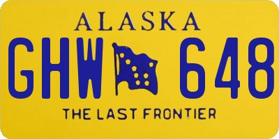 AK license plate GHW648