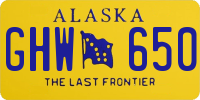 AK license plate GHW650