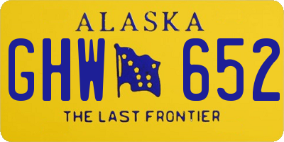 AK license plate GHW652