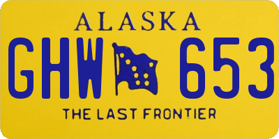 AK license plate GHW653