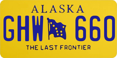 AK license plate GHW660