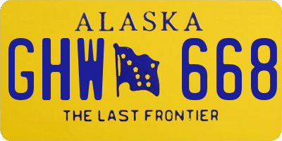AK license plate GHW668