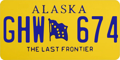 AK license plate GHW674