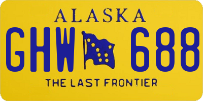 AK license plate GHW688