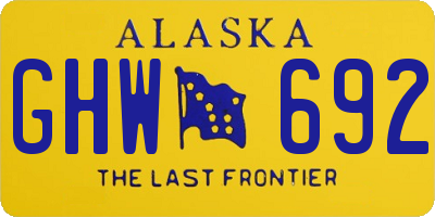AK license plate GHW692