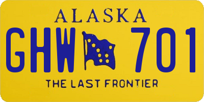 AK license plate GHW701