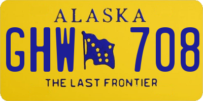 AK license plate GHW708