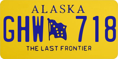 AK license plate GHW718