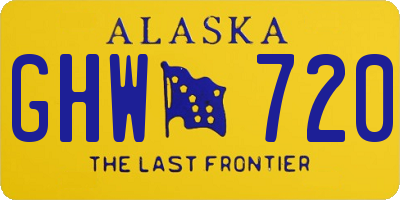 AK license plate GHW720