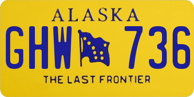 AK license plate GHW736