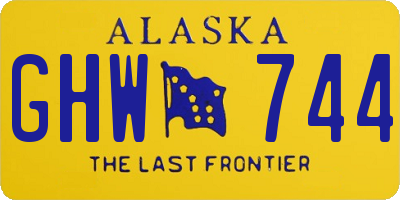 AK license plate GHW744
