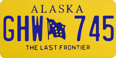 AK license plate GHW745