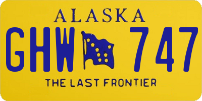 AK license plate GHW747