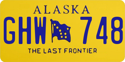 AK license plate GHW748