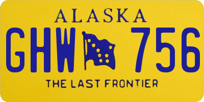 AK license plate GHW756
