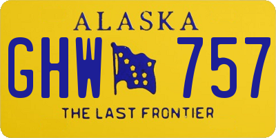 AK license plate GHW757