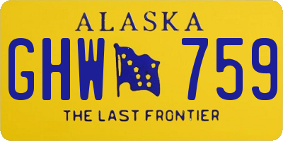 AK license plate GHW759