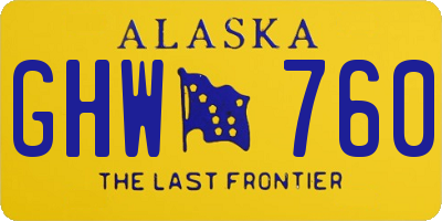 AK license plate GHW760