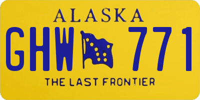 AK license plate GHW771