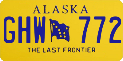 AK license plate GHW772