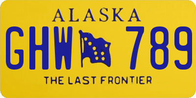 AK license plate GHW789