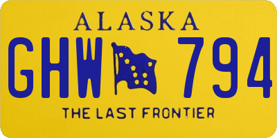 AK license plate GHW794