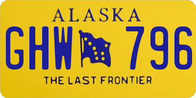 AK license plate GHW796