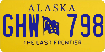 AK license plate GHW798