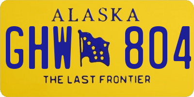 AK license plate GHW804