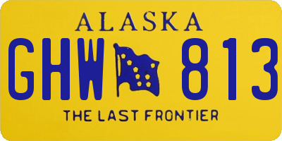 AK license plate GHW813