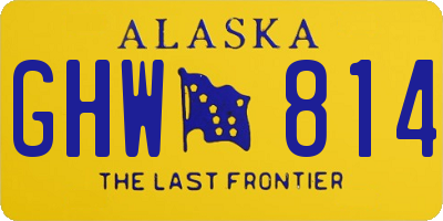 AK license plate GHW814