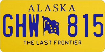 AK license plate GHW815