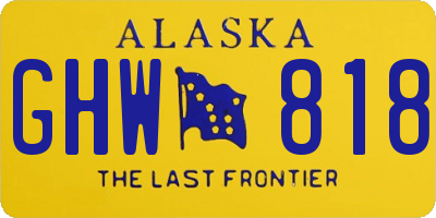 AK license plate GHW818