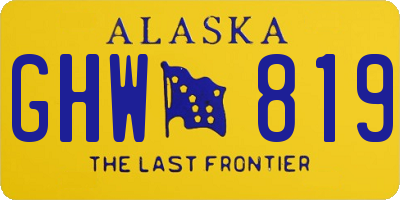 AK license plate GHW819
