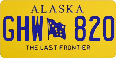AK license plate GHW820