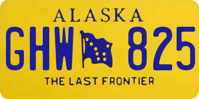 AK license plate GHW825