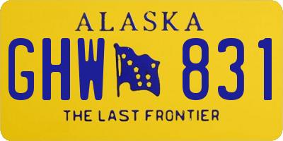 AK license plate GHW831