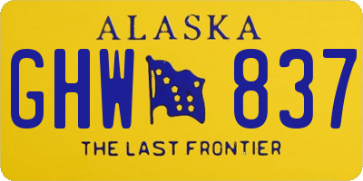AK license plate GHW837