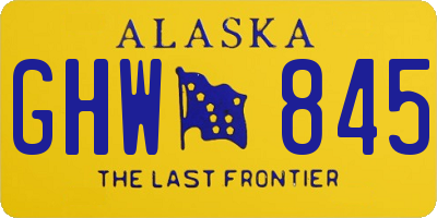 AK license plate GHW845