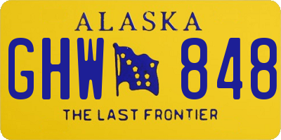 AK license plate GHW848