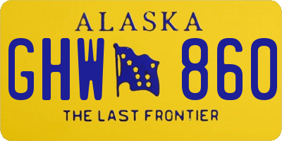 AK license plate GHW860