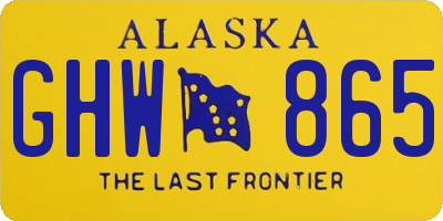AK license plate GHW865