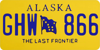 AK license plate GHW866