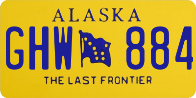 AK license plate GHW884