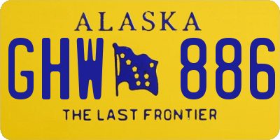 AK license plate GHW886