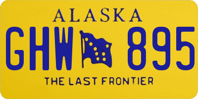 AK license plate GHW895