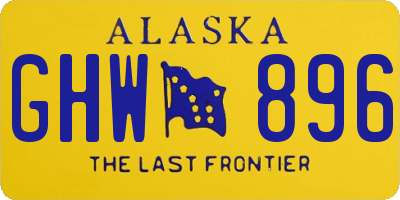 AK license plate GHW896