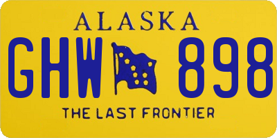 AK license plate GHW898