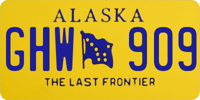 AK license plate GHW909