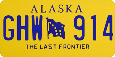 AK license plate GHW914
